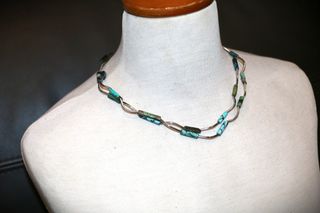 Κολιέ γνήσια πετρώματα Τουρκουάζ ασήμι 925 sterling silver  - Navajo Indian - Ινδιάνικη τέχνη SBTS108