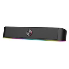 NOD 141-0190 Airglow Soundbar Ηχεία Υπολογιστή 2.0 με RGB Φωτισμό και Ισχύ 6W σε Μαύρο Χρώμα