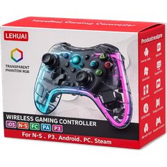 LEHUAI Gamepad Ασύρματο Controller για Android / PC / PS3 / PS4 / Switch / iOS Διάφανο-thumb-1