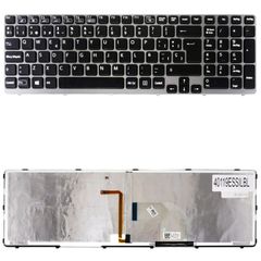 Teclado Español para Portátil - Spanish Laptop Keyboard για Sony Vaio SVE15 SVE-15 SVE151 SVE152 SVE1511 SVE1512 SVE1513 SVE1516 AEHK57002303A MP-11K73SU-920 V133946DK3SP ES Backlight Black Silver Fra
