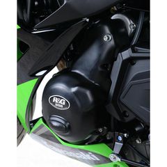 R Racing Race Series Left Crankcase Protection Cover Black Kawasaki