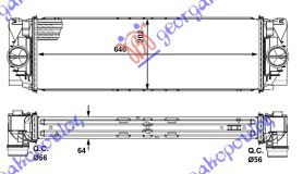 ΨΥΓΕΙΟ INTERCOOLER ΠΕΤΡΕΛΑΙΟ (640x200x64)ΚΟΥΜΠΩΤΑ - 053906210