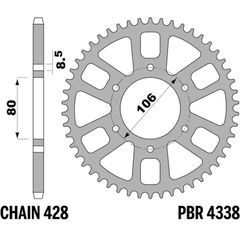 Pbr Ultra-Light Alu Rear Sprocket - 428