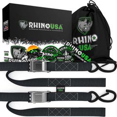 Rhino USA Cambuckle Motorcycle Tiedown Straps 2-Pack (Blue)
