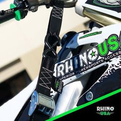 Rhino USA Cambuckle Motorcycle Tiedown Straps 2-Pack (Blue)-thumb-4