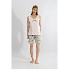 Harmony Γυναικεία Καλοκαιρινή Πυτζάμα Βερμούδα Mint Bouquet SS'26
