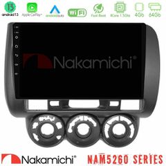 Nakamichi NAM5260 Series 4Core Android13 4+64GB Honda Jazz (Fit) 2002-2008 (RHD) Manual A/C Navigation Multimedia Tablet 9 Με Carplay & Android Auto | Pancarshop