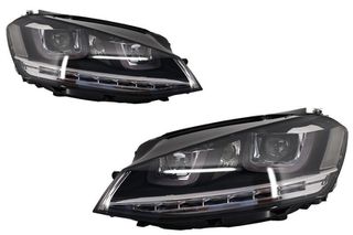 Fanária Emprós 3D LED Proboleís Hméras (DRL) katállhloi gia VW Golf 7 VII (2012-2017) Ashmí R-Line LED Dunamikí Seiriakí Roí Fotismós strofís