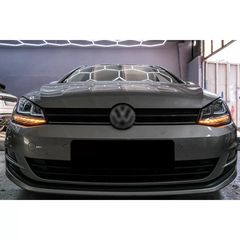 Fanária Emprós 3D LED Proboleís Hméras (DRL) katállhloi gia VW Golf 7 VII (2012-2017) Ashmí R-Line LED Dunamikí Seiriakí Roí Fotismós strofís-thumb-32