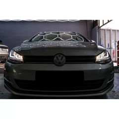 Fanária Emprós 3D LED Proboleís Hméras (DRL) katállhloi gia VW Golf 7 VII (2012-2017) Ashmí R-Line LED Dunamikí Seiriakí Roí Fotismós strofís-thumb-28