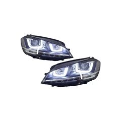 Fanária Emprós 3D LED Proboleís Hméras (DRL) katállhloi gia VW Golf 7 VII (2012-2017) Ashmí R-Line LED Dunamikí Seiriakí Roí Fotismós strofís-thumb-1