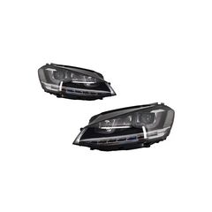 Fanária Emprós 3D LED Proboleís Hméras (DRL) katállhloi gia VW Golf 7 VII (2012-2017) Ashmí R-Line LED Dunamikí Seiriakí Roí Fotismós strofís