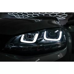 Fanária Emprós 3D LED Proboleís Hméras (DRL) katállhloi gia VW Golf 7 VII (2012-2017) Ashmí R-Line LED Dunamikí Seiriakí Roí Fotismós strofís-thumb-22