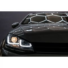 Fanária Emprós 3D LED Proboleís Hméras (DRL) katállhloi gia VW Golf 7 VII (2012-2017) Ashmí R-Line LED Dunamikí Seiriakí Roí Fotismós strofís-thumb-26