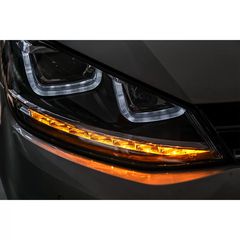 Fanária Emprós 3D LED Proboleís Hméras (DRL) katállhloi gia VW Golf 7 VII (2012-2017) Ashmí R-Line LED Dunamikí Seiriakí Roí Fotismós strofís-thumb-34