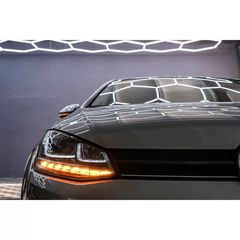 Fanária Emprós 3D LED Proboleís Hméras (DRL) katállhloi gia VW Golf 7 VII (2012-2017) Ashmí R-Line LED Dunamikí Seiriakí Roí Fotismós strofís-thumb-31