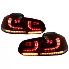 Fotistiká Píso Fóta FULL LED katállhla gia VW Golf 6 VI (2008-2013) R20 Schediasmós Dunamikó Sequential Turning Light Kerasí Kókkino (LHD kai RHD)