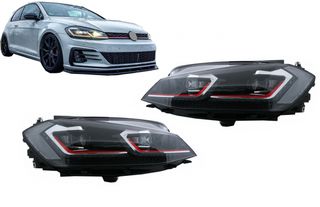 Fanária Emprós LED katállhloi gia VW Golf 7.5 VII (2017-Up) GTI Look me diadochiká Dunamikó Fotismós strofís