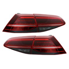 Fotistiká Píso Fóta Plírhs LED katállhla gia VW Golf 7 & 7.5 VII (2012-2019) Ananéosh Retrofit G7.5 Look Dunamikó Sequential Fotismós strofís Dark Kerasí Kókkino