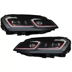 Fanária Emprós LED Bi-xenon Faínontai katállhloi gia VW Golf 7 VII (2012-2017) Ananéosh G7.5 GTI Schediasmós with Sequential Dunamikó Fotismós strofís