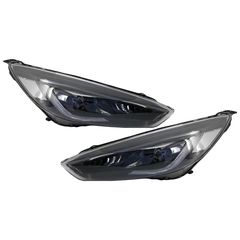 Fanária Emprós LED Proboleís Hméras (DRL) katállhloi gia FORD Focus III Mk3 RHD (2015-2017) Dipló Xenon Schediasmós Dunamikó Flowing Turn Signals Demon Look