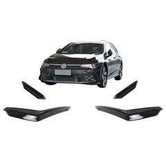 Plaϊná ptervgia Emprós Profulaktíras katállhla gia VW Golf 8 Mk8 MQB GTI / R-Line (2020-Up) Piáno Mavro