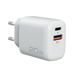 NOD 141-0203 Φορτιστής Χωρίς Καλώδιο με Θύρα USB-A και Θύρα USB-C 20W Quick Charge 3.0 Λευκός (E-WALL AC20)