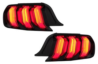 Fotistiká Píso Fóta Plírhs LED katállhla gia Ford Mustang VI S550 (2015-2019) Kókkino me Dunamikó diadochiká Fotismós strofís