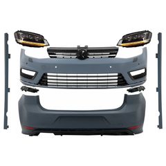 Plíres kit amaxómatos katállhlo gia VW Golf 7 VII (2012-2017) R-line Look me Fanária Emprós 3D LED Proboleís Hméras (DRL) Flow Dunamikó Sequential Fotismós strofís Ashmí