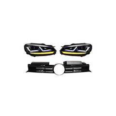 Emprós Grília katállhlh gia VW Golf VI (2008-2012) me Fanária Emprós Osram Xenón Chrómio LED Dunamikó Sequential Fotismós strofís R20 Schediasmós