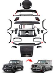 Body kit BRABUS 900 Rocket Edition Dry Carbon Fiber Body Kit For Benz G-class W463A Bonnet Spoiler Diffuser Exhaust pipe