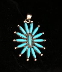 Μενταγιόν Κολιέ Τουρκουάζ ασήμι 925 sterling silver Navajo Indian Ινδιάνικη τέχνη SBTS110