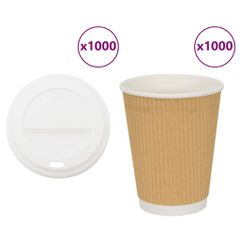 Χάρτινα ποτήρια καφέ με καπάκια 1000 τεμάχια 16oz 400ml 3325226
