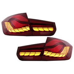 Fotistiká Píso Fóta OLED Metatropí se Schediasmós M4 katállhlo gia BMW Seirá 3 F30 Pre LCI & LCI (2011-2019) F35 F80 Red Diáfano me Dunamikó diadochikó fos strofís