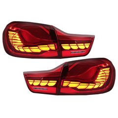 Fotistiká Píso Fóta OLED katállhla gia BMW Seirá 4 F32 F33 F36 M4 F82 F83 (2013-03.2019) Red Diáfano me Dunamikó diadochikó fos strofís