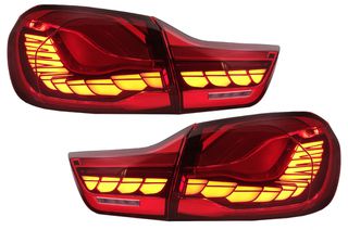 Fotistiká Píso Fóta OLED katállhla gia BMW Seirá 4 F32 F33 F36 M4 F82 F83 (2013-03.2019) Red Diáfano me Dunamikó diadochikó fos strofís