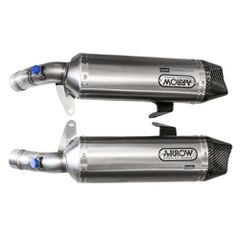 DOUBLE EXHAUST ARROW TITANIUM CARBON CAP APRILIA DORSODURO 1200 UNIQUE ΛΕΙΠΕΙ ΤΟ Y