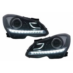 Fanária Emprós LED Proboleís Hméras (DRL) katállhloi gia Mercedes C-Class W204 S204 (2011-2014) me Dunamikó Sequential Turning Light