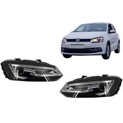 Fanária Emprós LED XENON HID katállhloi gia VW Polo 6R 6C 61 (2011-2017) Light Bar Devil Eye Look
