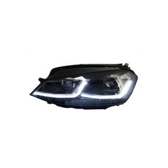 Emprós Profulaktíras kai Fanária Emprós LED me diadochiká Dunamikó Fotismós strofís katállhla gia VW Golf VII 7 (2013-2017) R-Line Look-thumb-7