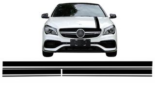 Set Autokóllhto Mat Mavro epáno kapó orofís & píso pórtas katállhlo gia MERCEDES CLA W117 C117 X117 (2013-2016) A-Class W176 (2012-2018) 45 Schediasmós