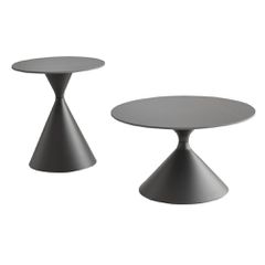 LAVA COFFEE TABLE SET 2ΤΕΜ ΜΑΥΡΟ ΜΑΥΡΟ 70x70x40cm