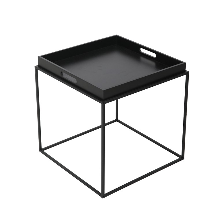 BUTLER SIDE TABLE ΜΑΥΡΟ 45x45x45cm