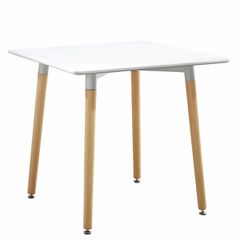 Τραπέζι ArteLibre SWIFT Λευκό MDF/Ξύλο 80x80x74cm