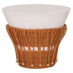 ΤΡΑΠΕΖΙ ΒΟΗΘΗΤΙΚΟ PERRAL HM18164.02S FIBER CEMENT ΛΕΥΚΟ-ΦΥΣΙΚΟ RATTAN--Φ42x36Υεκ