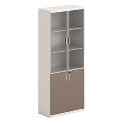 ΒΙΒΛΙΟΘΗΚΗ NEWLINE HM18281 ΜΕΛΑΜΙΝΗ ΛΕΥΚΗ & ΚΑΦΕ--ΓΥΑΛΙ 80x40x200Υεκ.