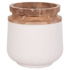 ΔΙΑΚΟΣΜΗΤΙΚΟ ΒΑΖΟ ΔΑΠΕΔΟΥ LINTER HM4662.02L FIBER CEMENT ΛΕΥΚΟ--ΞΥΛΟ ΤΕΑΚ Φ41x47Υεκ.