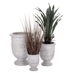 ΣΕΤ 3ΤΜΧ ΓΛΑΣΤΡΕΣ ΜΕ ΑΝΑΓΛΥΦΟ GARDENER HM4729 FIBERCLAY-ΣΕ ΥΠΟΛΕΥΚΟ Φ58x72.5Υεκ