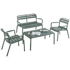 ΣΕΤ ΣΑΛΟΝΙ ΕΞΩΤΕΡΙΚΟΥ ΧΩΡΟΥ 4ΤΜΧ KORVER HM21096.05 ΠΟΛΥΠΡΟΠΥΛΕΝΙΟ DARK OLIVE GREEN