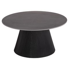 ΤΡΑΠΕΖΙ ΣΑΛΟΝΙΟΥ DUNCAN HM18022.01 ΚΕΡΑΜΙΚΟ TOP-MDF ΒΑΣΗ-ΜΑΥΡΟ Φ80x41Υεκ.
